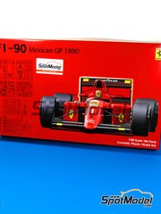 Fujimi: Car scale model kit 1/20 scale - Ferrari 641/2 F1-90 Scuderia Ferrari Team sponsored by Fiat Agip #1 - Alain Prost (FR) - Mexican Formula 1 Grand Prix 1990 - plastic parts, rubber parts, water slide decals and assembly instructions