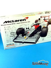 Fujimi: Car scale model kit 1/20 scale - McLaren Honda MP4/6 McLaren Racing Limited Team sponsored by Shell #1, 2 - Ayrton Senna da Silva (BR), Gerhard Berger (AT) - Japanese Formula 1 Grand Prix 1991 - plastic model kit