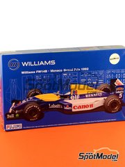 Fujimi: Car scale model kit 1/20 scale - Williams Renault FW14B Williams Grand Prix Engineering Team sponsored by Canon #5, 6 - Nigel Ernest James Mansell (GB), Riccardo Patrese (IT) - Monaco Formula 1 Grand Prix 1992 - paint masks, plastic parts, rubber parts, water slide decals and assembly instructions image