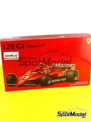 Fujimi: Car scale model kit 1/20 scale - Ferrari 126C2 Scuderia Ferrari Team sponsored by Agip #27, 28 - Gilles Villeneuve (CA), Didier Pironi (FR) - Belgian Formula 1 Grand Prix 1982 - plastic model kit image