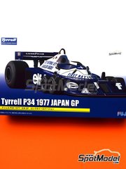 Fujimi: Car scale model kit 1/20 scale - Tyrrell Ford P34 Tyrrell Racing Team sponsored by ELF #3, 4 - Patrick Depailler (FR), Ronnie Peterson (SE) - Japanese Formula 1 Grand Prix 1977 - plastic parts, rubber parts, water slide decals, assembly instructions and painting instructions