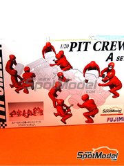 Fujimi: Figures set 1/20 scale - Pit crew - A - plastic parts, water slide decals and assembly instructions