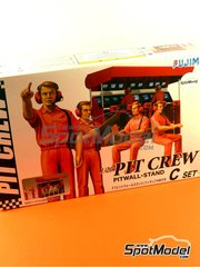 Fujimi: Figures set 1/20 scale - Pit crew pitwall stand C Set - plastic parts and assembly instructions