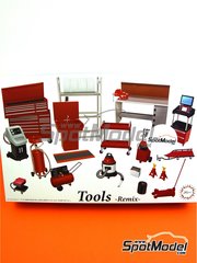 Fujimi: Scale model kit 1/24 scale - Tools remix - plastic parts, other materials and assembly instructions