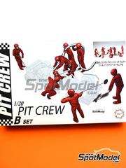 Fujimi: Figures set 1/20 scale - Pit crew Set B - plastic parts, water slide decals and assembly instructions image