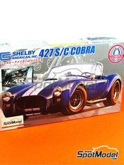 Fujimi: Car scale model kit 1/24 scale - Shelby American 427 S/C Cobra - plastic parts, rubber parts, water slide decals, assembly instructions and painting instructions image