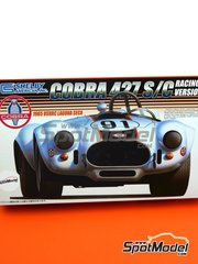 Fujimi: Car scale model kit 1/24 scale - Shelby Cobra 427 S/C Essex Wire Team #91 - Skip Scott (US) - USRRC Laguna Seca 1965 - plastic parts, rubber parts, water slide decals, assembly instructions and painting instructions