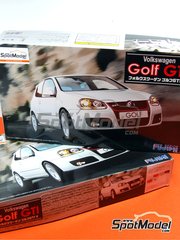 Fujimi: Car scale model kit 1/24 scale - Volkswagen Golf GTI V - plastic parts, rubber parts, water slide decals, assembly instructions and painting instructions image