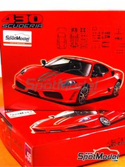 Fujimi: Car scale model kit 1/24 scale - Ferrari F430 Scuderia - paint masks, plastic parts, rubber parts, water slide decals, assembly instructions and painting instructions image