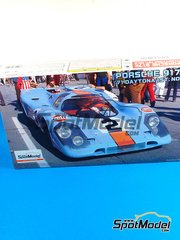 Fujimi: Car scale model kit 1/24 scale - Porsche 917K sponsored by Gulf #2 - Pedro Rodriguez (MX) + Jackie Oliver (GB) - 24 Hours of Daytona 1971 - plastic parts, rubber parts, water slide decals and assembly instructions