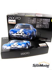 Fujimi: Car scale model kit 1/24 scale - Ferrari 250 GTO North American Racing (NART) Team #17 - Bob Grossman (US) + Fireball Roberts (US) - 24 Hours Le Mans 1962 - plastic parts, rubber parts, water slide decals, assembly instructions and painting instructions image