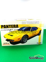 Fujimi: Car scale model kit 1/24 scale - De Tomaso Pantera - plastic parts, rubber parts, water slide decals, assembly instructions and painting instructions