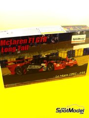 Fujimi: Car scale model kit 1/24 scale - McLaren F1 GTR Long Tail sponsored by Lark #44 - Keiichi Tsuchiya (JP) + Gary Ayles (GB) + Akihiko Nakaya (JP) - 24 Hours Le Mans 1997 - photo-etched parts, plastic parts, rubber parts, turned metal parts, water slide decals, assembly instructions and painting instructions