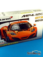 Fujimi: Car scale model kit 1/24 scale - McLaren MP4-12C GT3 2013 - paint masks, plastic parts, rubber parts, water slide decals and assembly instructions image