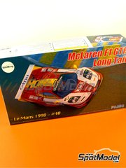 Fujimi: Model car kit 1/24 scale - McLaren F1 GTR Long Tail sponsored by EMI #40 - Steve O'Rourke (GB) + Tim Sugden (GB) + Bill Auberlen (US) - 24 Hours Le Mans 1998 - plastic model kit and photo-etched parts