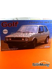 Fujimi: Car scale model kit 1/24 scale - Volkswagen Golf Mk I GTI - plastic parts, rubber parts, assembly instructions and painting instructions