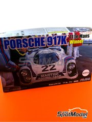 Fujimi: Car scale model kit 1/24 scale - Porsche 917K Martini Racing Team #22 - Helmut Marko (AT) + Gijs van Lennep (NL) - 24 Hours Le Mans 1971 - paint masks, plastic parts, rubber parts, water slide decals, assembly instructions and painting instructions