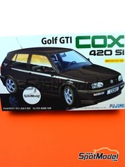 Fujimi: Car scale model kit 1/24 scale - Volkswagen Golf 3 GTI Cox 420 SI - paint masks, plastic parts, rubber parts, water slide decals, assembly instructions and painting instructions