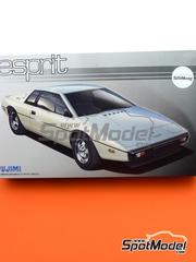Fujimi: Car scale model kit 1/24 scale - Lotus Esprit S1 - paint masks, plastic parts, rubber parts, water slide decals, assembly instructions and painting instructions image