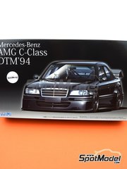 Fujimi: Car scale model kit 1/24 scale -  Mercedes-Benz AMG C-Class DTM 1994 - plastic parts, rubber parts, water slide decals, assembly instructions and painting instructions