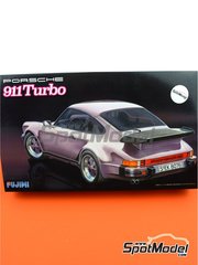 Fujimi: Car scale model kit 1/24 scale - Porsche 911 930 Turbo 1985 - plastic parts, rubber parts, water slide decals and assembly instructions