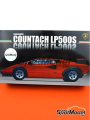 Fujimi: Car scale model kit 1/24 scale - Lamborghini Countach LP500S - plastic parts, rubber parts, water slide decals, assembly instructions and painting instructions image