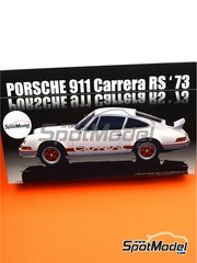 Fujimi: Car scale model kit 1/24 scale - Porsche 911 Carrera RS 2.7 1973 - plastic parts, rubber parts, water slide decals, assembly instructions and painting instructions image