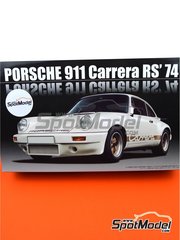 Fujimi: Car scale model kit 1/24 scale - Porsche 911 Carrera RS 3.0 1974 - plastic parts, rubber parts, water slide decals, assembly instructions and painting instructions