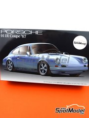 Fujimi: Car scale model kit 1/24 scale - Porsche 911 R Coupe 1967 - plastic parts, rubber parts, water slide decals, assembly instructions and painting instructions