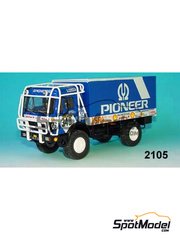 Gaffe: Car scale model kit 1/43 scale - Mercedes 1936 AK sponsored by Pioneer #340 - Georges Groine (FR) + Thierry de Saulieu (FR) + Bernard Malferiol (FR) - Dakar Rally 1983 - resin multimaterial kit