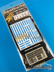 HGW: Seatbelts 1/24 scale - Sabelt 6 point seatbelt - Blue color - photo-etched parts and seatbelt fabric