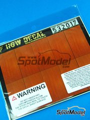HGW: Decals 1/32 scale - Dark wood on transparent base - A5 size