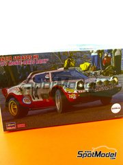 Hasegawa: Car scale model kit 1/24 scale - Lancia Stratos HF sponsored by Esso Aseptogyl #14 - Christine Dacremont (FR) + Colette Galli (FR) - Monte Carlo Rally - Rallye Automobile de Monte-Carlo 1977 - plastic model kit image