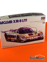 Hasegawa: Car scale model kit 1/24 scale - Jaguar XJR-8 LM Silk Cut Works Team #4, 5, 6 - Eddie Cheever (US) + Raul Boesel (BR), Jan Lammers (NL) + John Watson (GB) + Win Percy (GB), Martin Brundle (GB) + John Nielsen (DK) + Armin Hahne (DE) - 24 Hours Le Mans 1987 - plastic parts, rubber parts, water slide decals and assembly instructions image