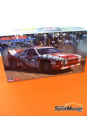 Hasegawa: Car scale model kit 1/24 scale - Lancia 037 Rally sponsored by R6 International #12 - Andrea Zanussi (IT) + Sergio Cresto (US) - Sanremo Rally 1983 - plastic parts, rubber parts, water slide decals, other materials and assembly instructions image