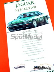 Hasegawa: Car scale model kit 1/24 scale - Jaguar XJ-S H.E. sponsored by Tom Walkinshaw Racing TWR #1 - Tom Walkinshaw (GB) + Hans Heyer (DE) - European Touring Car Championship ETCC 1984 - photo-etched parts, plastic parts, rubber parts, water slide decals, other materials and assembly instructions image