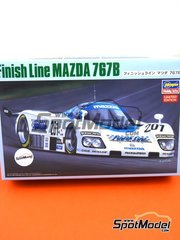 Hasegawa: Car scale model kit 1/24 scale - Mazda 767B Mazdaspeed Team sponsored by Finish Line #201 - David Kennedy (IE) + Pierre Dieudonne (BE) + Chris Hodgetts (GB) - 24 Hours Le Mans 1989 - plastic parts, rubber parts, water slide decals, assembly instructions and painting instructions image
