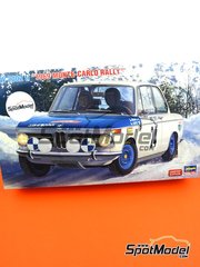 Hasegawa: Car scale model kit 1/24 scale - BMW 2002 ti #24 - Timo M&auml;kinen (FI) + Paul Easter (FI) - Monte Carlo Rally - Rallye Automobile de Monte-Carlo 1969 - plastic parts, rubber parts, water slide decals, other materials, assembly instructions and painting instructions image