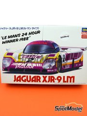 Hasegawa: Car scale model kit 1/24 scale - Jaguar XJR-9 Silk Cut Works Team sponsored by Castrol #1, 2, 3, 21, 22 - 24 Hours Le Mans 1988 - plastic parts, rubber parts, water slide decals and assembly instructions image