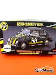 Hasegawa: Car scale model kit 1/24 scale - Volkswagen Beetle Type 1 Moon Eyes - plastic parts, rubber parts, assembly instructions and painting instructions image