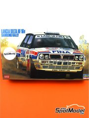 Hasegawa: Car scale model kit 1/24 scale - Lancia Delta HF 16v sponsored by Fina Jolly Club #1 - Didier Auriol (FR) + Bernard Occelli (FR) - Sanremo Rally 1991 - metal parts, photo-etched parts, plastic parts, rubber parts, seatbelt fabric, water slide decals, other materials, assembly instructions and painting instructions image