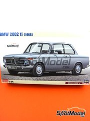 Hasegawa: Car scale model kit 1/24 scale - BMW 2002 ti 1968 - plastic parts, rubber parts, water slide decals and assembly instructions image
