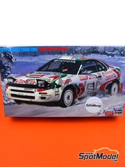 Hasegawa: Car scale model kit 1/24 scale - Toyota Celica Turbo 4WD sponsored by Toyota Castrol #1, 6 - Juha Kankkunen (FI) + Nicky Grist (GB), Didier Auriol (FR) + Bernard Occelli (FR) - Great Britain RAC Rally 1993 - photo-etched parts, plastic parts, rubber parts, water slide decals, other materials, assembly instructions and painting instructions