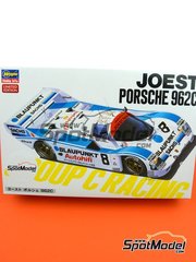 Hasegawa: Car scale model kit 1/24 scale - Porsche 962C Joest Racing Team sponsored by Blaupunkt #8 - Jean-Louis Ricci (FR) + Henri Pescarolo (FR) - FIA World Sports-Prototype Championship (WSPC) 1986 - plastic parts, rubber parts, water slide decals, assembly instructions and painting instructions image