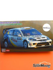 Hasegawa: Car scale model kit 1/24 scale - Ford Focus RS WRC 03 sponsored by Castrol #4 - Markko Märtin (EE) + Michael Park (GB) - Neste Rally Finland 2003 - plastic parts, rubber parts, water slide decals, other materials, assembly instructions and painting instructions image