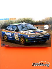 Hasegawa: Car scale model kit 1/24 scale - Subaru Legacy RS Group A #11 - Ari Vatanen (FI) + Bruno Berglund (SE) - Lombard RAC Rally 1991 - photo-etched parts, plastic parts, rubber parts, seatbelt fabric, water slide decals, assembly instructions and painting instructions image
