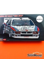 Hasegawa: Car scale model kit 1/24 scale - Lancia 037 Rally Rosso Competition Team sponsored by Martini #27 - Naohiro Furuya (JP) - Japanese Grand Touring Car Championship (JGTC) 1994 - plastic parts, rubber parts, water slide decals, assembly instructions and painting instructions image
