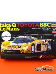 Hasegawa: Car scale model kit 1/24 scale - Toyota 88C Group C Toyota Tom's Team sponsored by Taka-Q #37 - Paolo Barilla (IT) + Tiff Needell (GB) + Hitoshi Ogawa (JP) - 24 Hours Le Mans 1988 - plastic parts, rubber parts, water slide decals, assembly instructions and painting instructions image