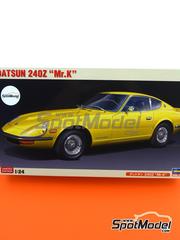 Hasegawa: Car scale model kit 1/24 scale - Datsun 240Z Mr.K - plastic parts, rubber parts, water slide decals, assembly instructions and painting instructions