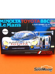 Hasegawa: Car scale model kit 1/24 scale - Toyota 88C Group C sponsored by Minolta #36 - 24 Hours Le Mans 1988 - plastic parts, rubber parts, water slide decals, assembly instructions and painting instructions